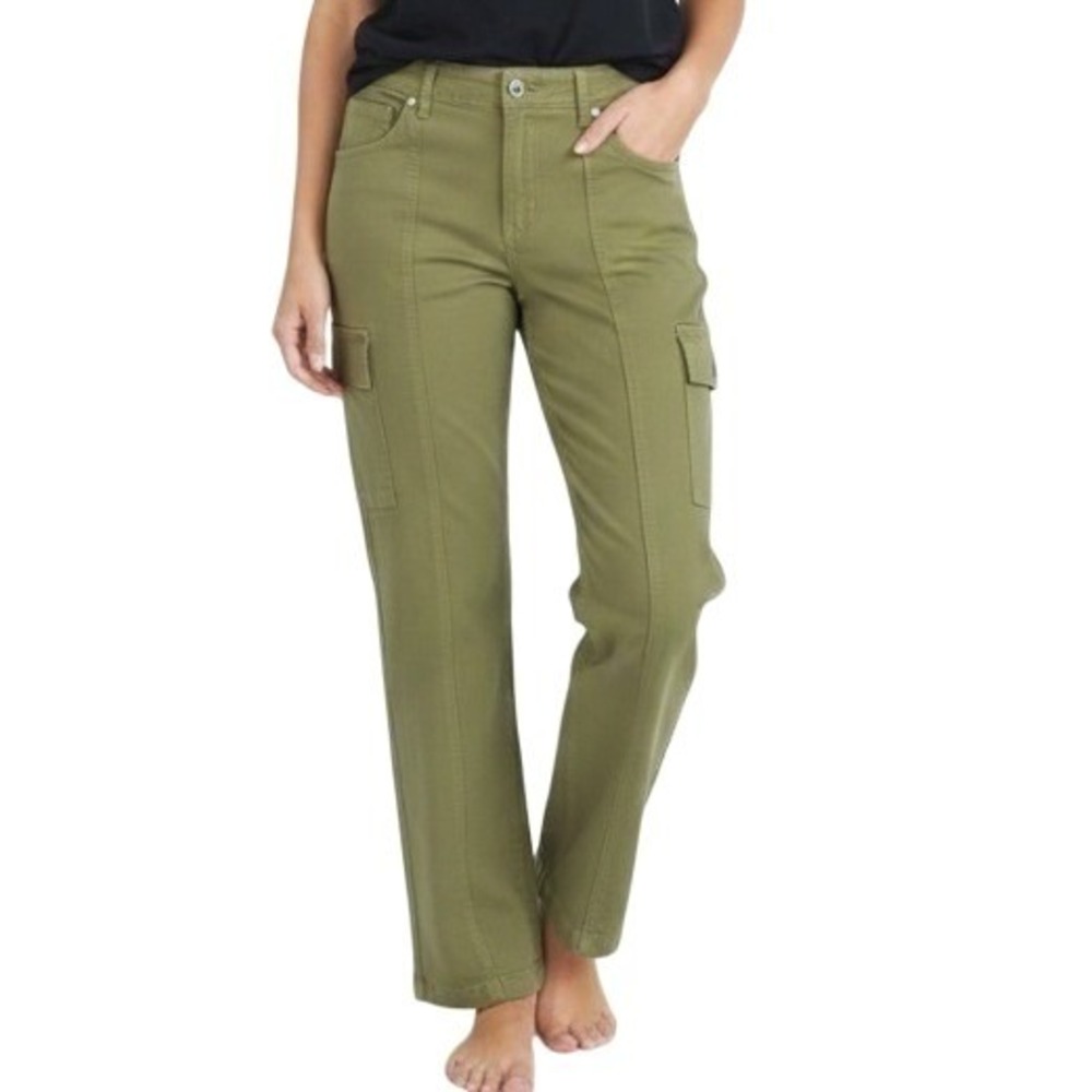Judy Blue Cargo Pants Women's 11/30 Matcha Green High Waist Straight JB88842 C